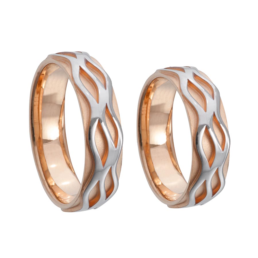 Wedding rings 585 Rotgold, Weißgold+Pd 516418-58