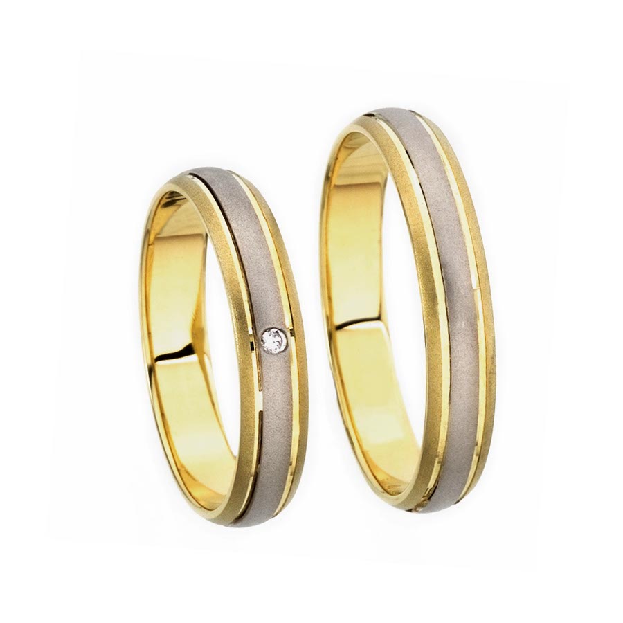 Wedding rings 585 Gelbgold, Weißgold+Pd 517112-40