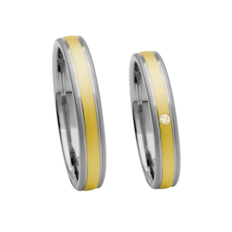 Wedding rings 585 Gelbgold, Weißgold+Pd 517119-40