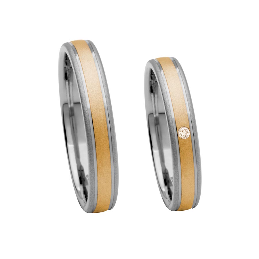 Wedding rings 585 Rotgold, Weißgold+Pd 517119-40