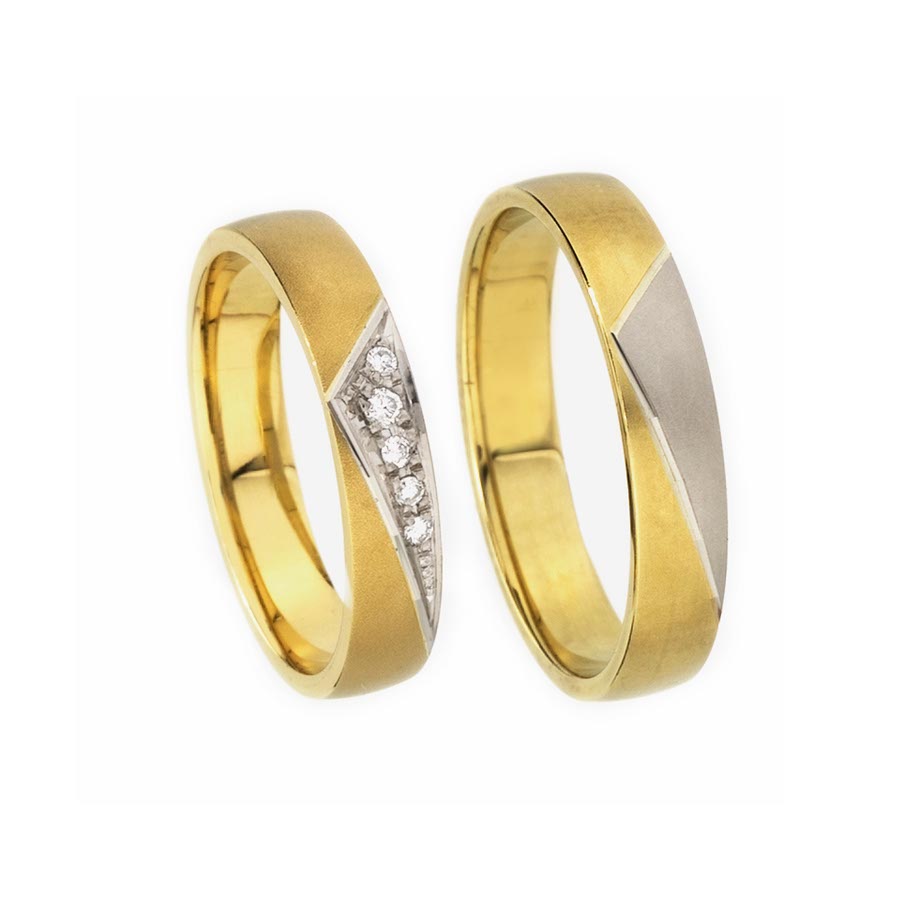 Wedding rings 585 Gelbgold, Weißgold+Pd 517150-40