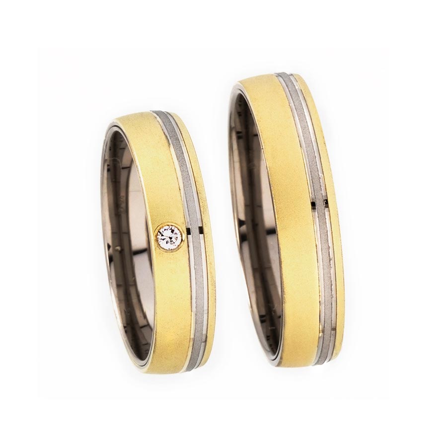 Wedding rings 585 Gelbgold, Weißgold+Pd 517192-50
