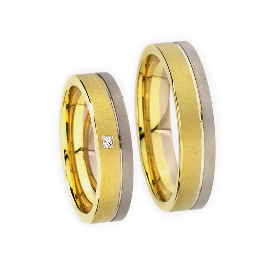 Wedding rings 585 Gelbgold, Weißgold+Pd 517193-50