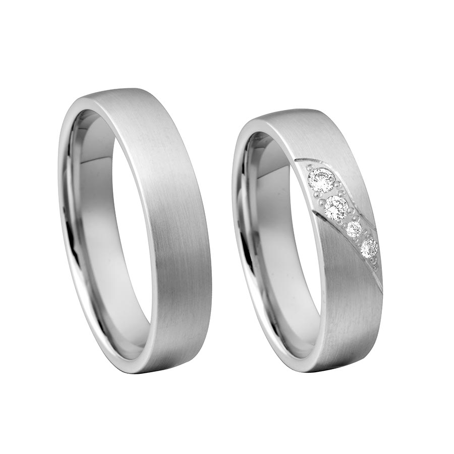 Wedding rings 375 Weißgold 517389-50