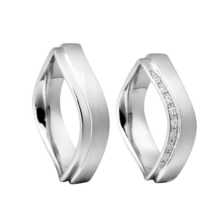 Wedding rings 375 Weißgold 517399-50