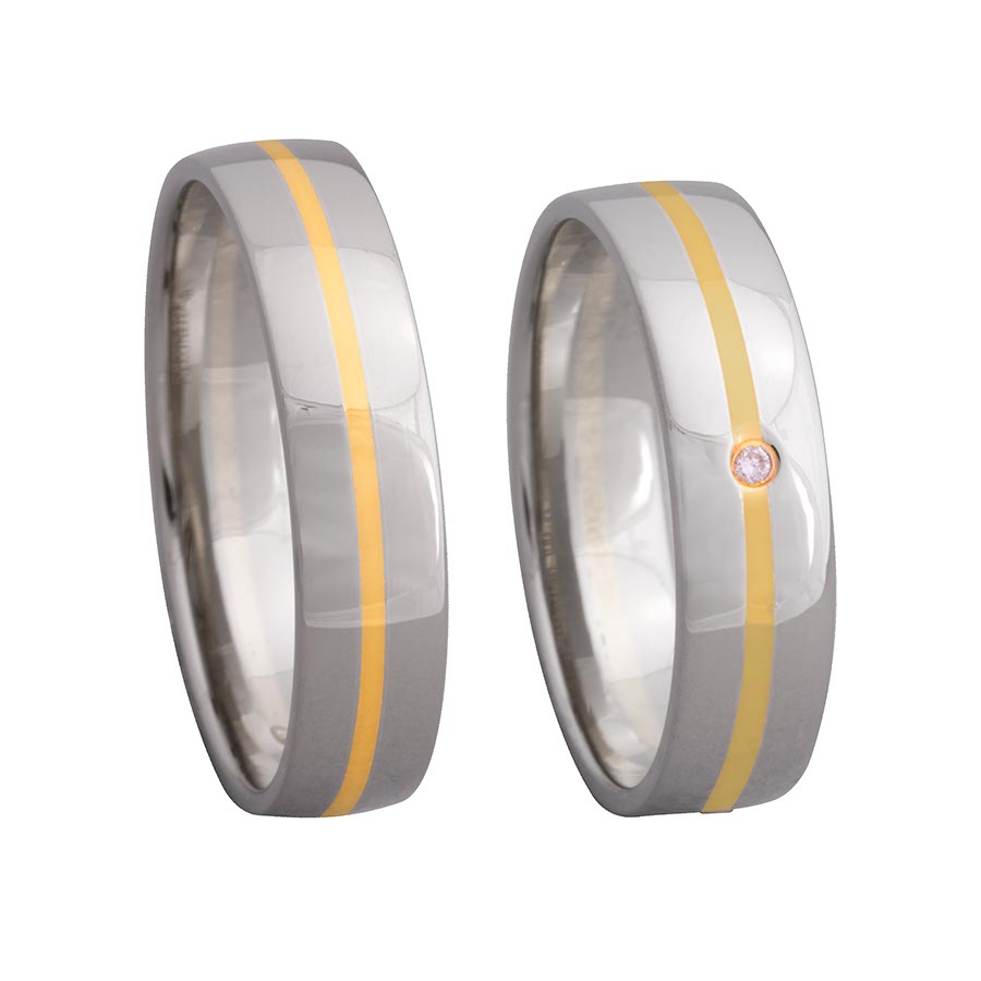 Wedding rings 500 Palladium, 333 Gelbgold 518101-50