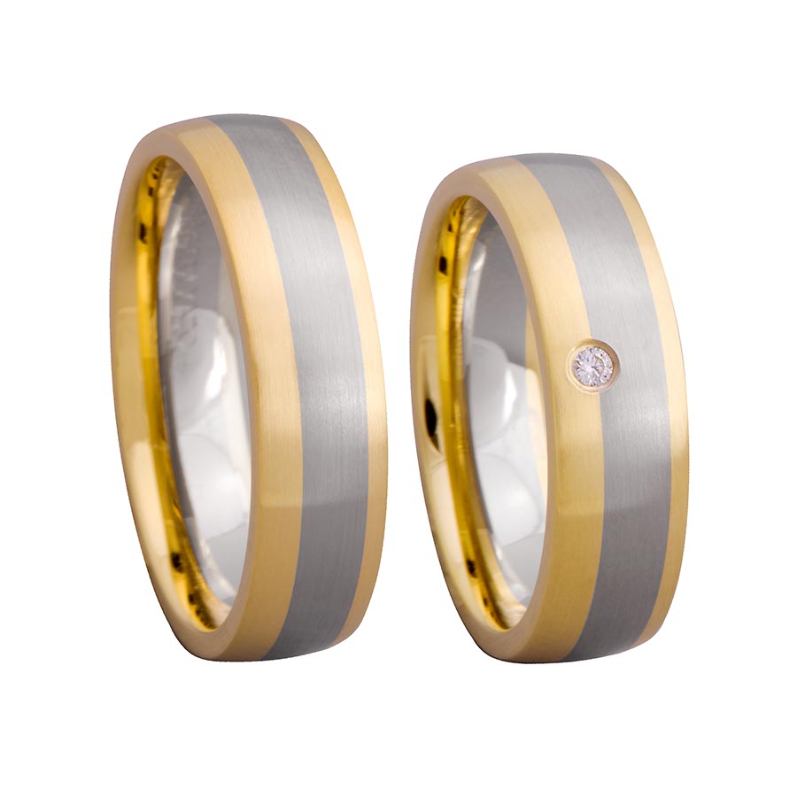 Wedding rings 500 Palladium, 585 Gelbgold 518111-60