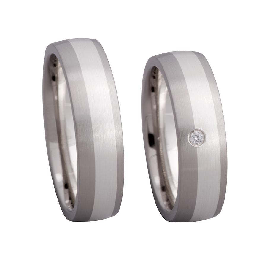 Wedding rings 500 Palladium, 925 Silber