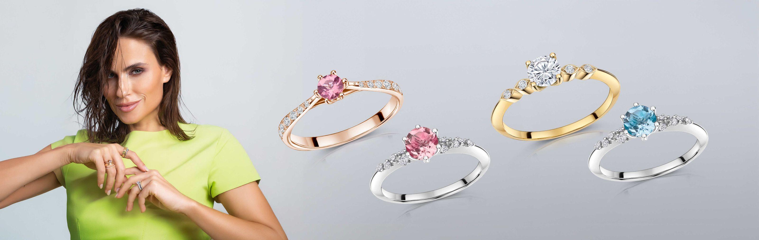 Rings with gemstones
